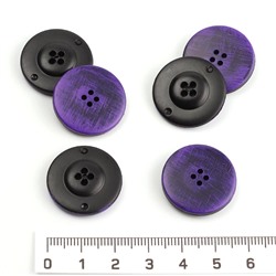 Пуговица 17 мм фиолетовая с чёрными разводами 10 шт