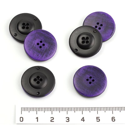 Пуговица 22 мм фиолетовая с чёрными разводами 10 шт