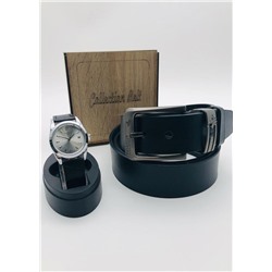 Подарочный набор для мужчины ремень, часы и коробка 2020576