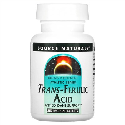 Source Naturals, Athletic Series, транс-феруловая кислота, 250 мг, 60 таблеток