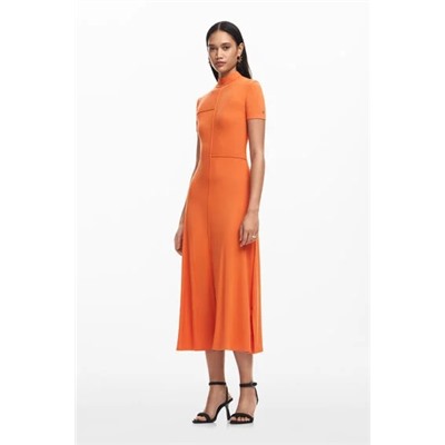 High-neck midi dress