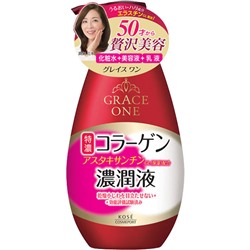 KOSE Молочко для лица GRACE ONE Perfect Антивозрастное 3 в 1 после 50 лет с пептидами, плацентой, коллагеном, гиалуроновой кислотой, экстрактами, 230 мл., бутылка с дозатором