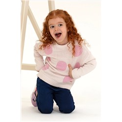 Кремовый свитер с круглым вырезом для девочек Неожиданная скидка в корзине