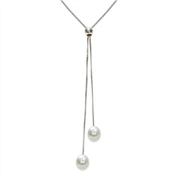 Collar largo - plata 925 - perla de agua dulce - Ø de la perla: 8 mm