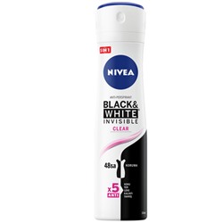 Nivea Spray Deodorant Invisible For Black White Clear 150 ml