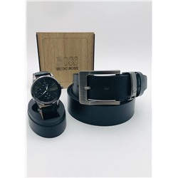 Подарочный набор для мужчины ремень, часы и коробка 2020583
