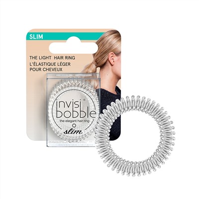 Резинка-браслет для волос invisibobble SLIM Chrome Sweet Chrome (с подвесом)