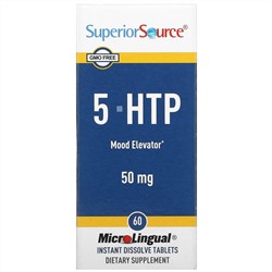 Superior Source, 5-HTP (5-гидрокситриптофан), 50 мг, 60 быстрорастворимых таблеток MicroLingual