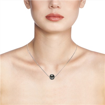 Collar - plata 925 - perla de Tahití - Ø de la perla: 9 - 10 mm
