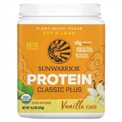 Sunwarrior, Protein Classic Plus, протеин на растительной основе, ванильный вкус, 375 г (13,2 унций)