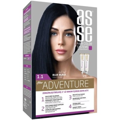 Asse Hair Color System Saç Boyası Mavi Siyah No: 1.1