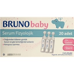 BrunoBaby Serum Fizyolojik Damla 5 Ml X 20 Adet  Bruno Baby Сыворотка физиологические капли 5 мл