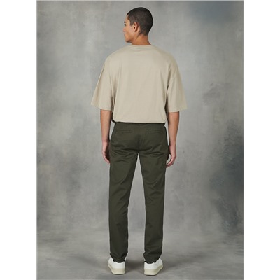 Pantaloni chinos twill stretch in cotone