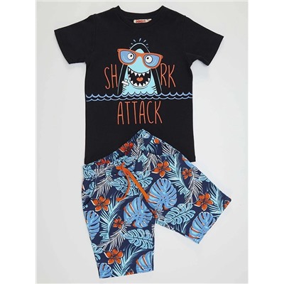 Denokids Shark Hawaii Комплект футболки и шорт для мальчика