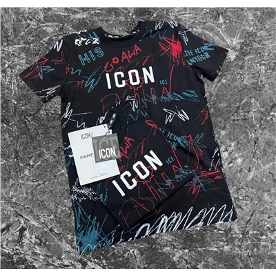 Стильная футболка ICON. 💣💣💣 Логотип вышивка .