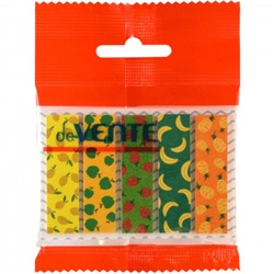 Закладки клейкие Fruit pattern бумага, 12*44 мм, 5 цветов, 20 листов, рисунок deVENTE 2011019