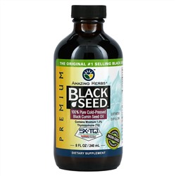 Amazing Herbs, Black Seed, 100% чистое масло холодного отжима из семян черного тмина, 240 мл (8 жидк. унции)