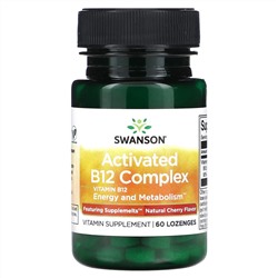 Swanson, Activated B12 Complex, натуральная вишня, 60 пастилок