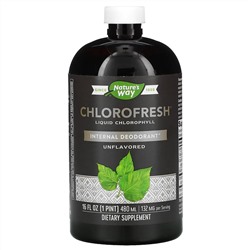 Натурес Вэй, Chlorofresh, жидкий хлорофилл, без добавок, 480 мл (16 жидк. унций)