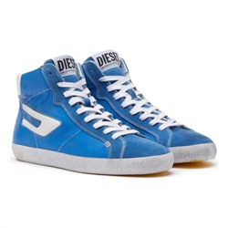 Sneakers altas - cuero - azul claro y blanco