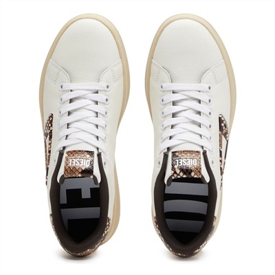 Sneakers - cuero - blanco y marrón