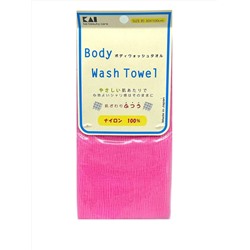 KAI Мочалка для тела Body Wash Towel средней жесткости, нейлон, розовая, в форме шарфа 30*100см