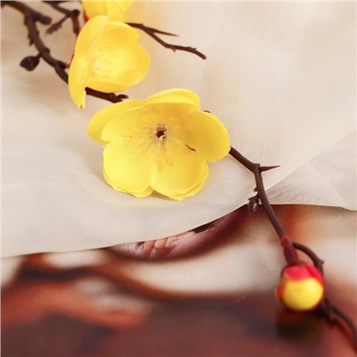 Цветы искусственные "Ветка сакуры" 50 см, жёлтый