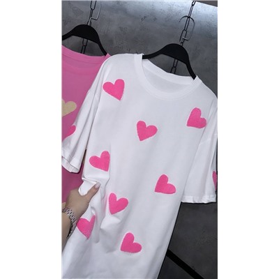 Классные футболки с 3D сердечками в стиле Оверсайз 💗💗💗
