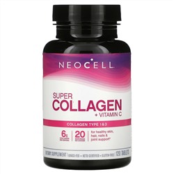 NeoCell, Super Collagen + C, добавка с коллагеном и витамином C, 120 таблеток