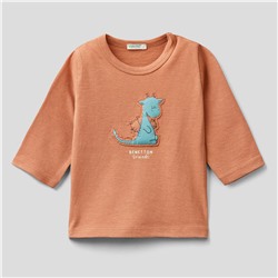 T-Shirt - 100% Baumwolle - aus Jersey-Stoff - bedruckt - Havanna