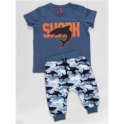 MSHB&G Комплект с футболкой и шортами-капри для мальчика с камуфляжным рисунком акулы