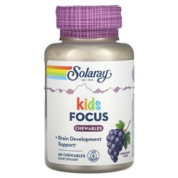 Соларай, Kids, жевательные таблетки для поддержки концентрации, натуральный виноград, 60 жевательных таблеток