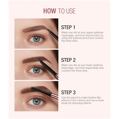 Карандаш для бровей O.TWO.O Fine Triangle eyebrow pencil (арт. 1007) #05 Caramel