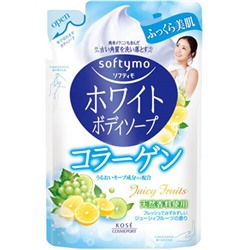 Жидкое мыло для тела KOSE Softymo WHITE с коллагеном и  ароматом сочных фруктов МУ 420 мл