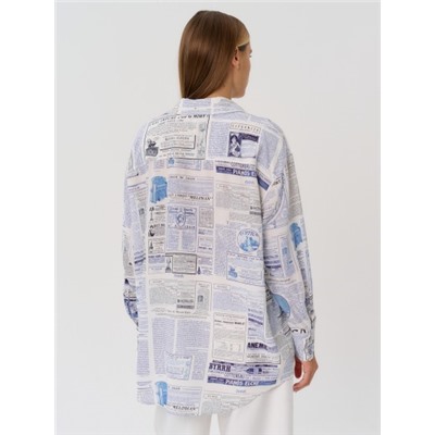 Рубашка женская 12421-33013 multicolor-blue