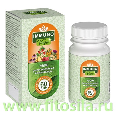 Фитокомплекс "IMMUNO VEGA", (иммунитет), ПЭТ банка, капс. 0,48 г №60, в инд. уп. "Алтайский нектар"