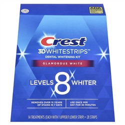 Crest, 3D Whitestrips, Glamorous White, комплект для отбеливания зубов, 28 полосок