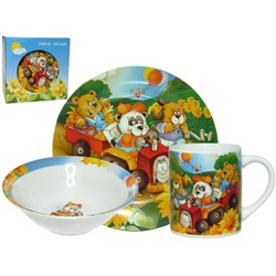 Набор детской посуды 3 предмета "Медвежата-веселые зверята"