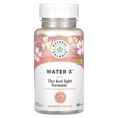 Natural Balance, Water-X, травяная смесь, максимальная эффективность, 60 растительных капсул