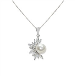 Collar con colgante - plata 925 - perla de agua dulce - Ø de la perla 7.5 - 8 mm