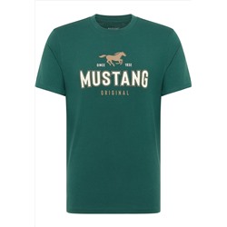 Mustang - принт на футболке - зеленый