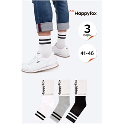 Высокие спортивные носки, набор 3 пары Happy Fox