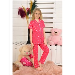 Пижамный комплект с короткими рукавами и воротником рубашки Vitmo для девочек
