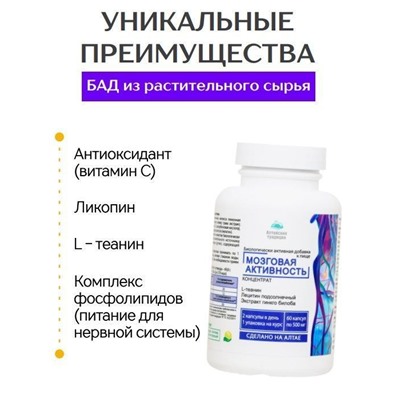 Концентрат Мозговая активность Алтайские Традиции 60капс