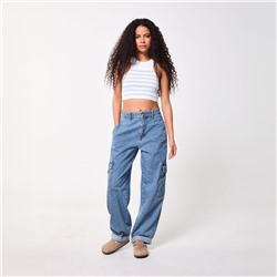 Jeans - forma skater - 100% algodón - azul denim