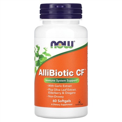 NOW Foods, AlliBiotic CF, 60 капсул