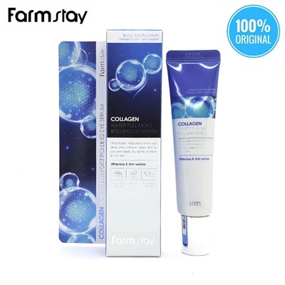 (Корея) Интенсивная увлажняющая, сыворотка с коллагеном FarmStay Collagen Water Full Moist Rolling Eye Serum 25мл