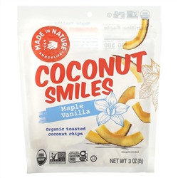 Made in Nature, Organic Coconut Smiles, клен и ваниль, 85 г (3 унции)