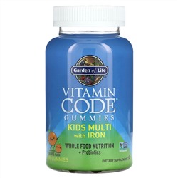 Garden of Life, Vitamin Code, жевательные таблетки для детей, мультивитамины с железом, апельсин, 90 жевательных таблеток