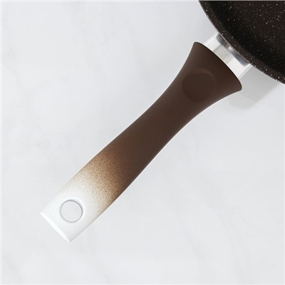Сковорода, d=22 см, пластиковая ручка, антипригарное покрытие, цвет кофейный мрамор